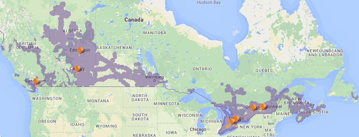Chatr' network coverage Chatr' network coverage